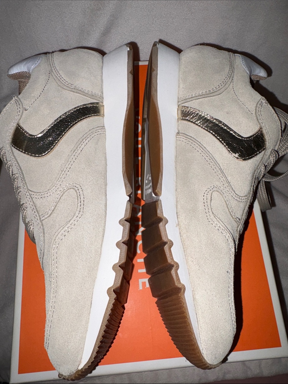 NWT VOILE BLANCHE JULIA Suede Sneaker in Beige - Platino - Picture 15 of 16